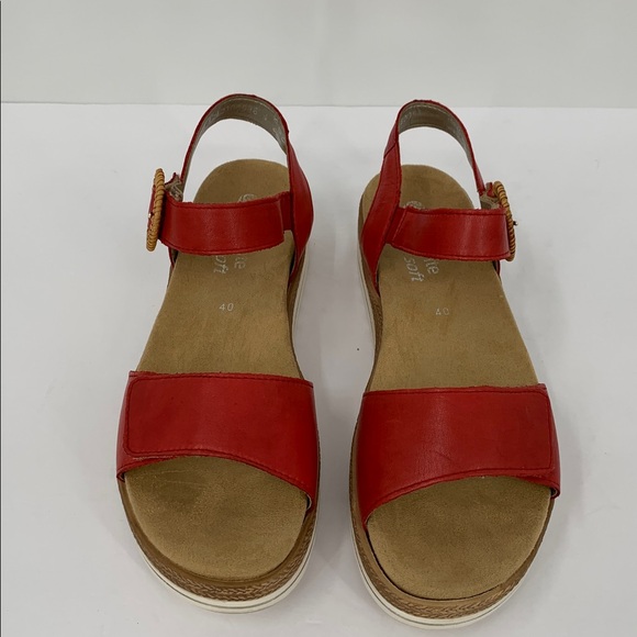 Remonte D0Q52-33 Jocelyn wedge comfort sandals red platform women buckle 40 9 - Picture 5 of 7
